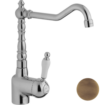 Смесители для кухни Cisal Kitchen однорычажный, на 1 отверстие для кухни,с поворотным изливом 215 мм, бронза EM00253027