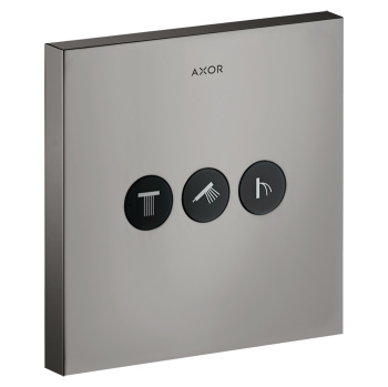 AX ShowerSelect Встраиваемый модуль с 3 запорными клапанами (внешняя часть), цвет: полированный черный хром