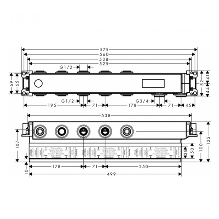 Скрытая часть для 3 потребителей Hansgrohe RainSelect 15311180