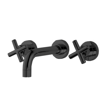 Смеситель для раковины настенный Fima Carlo Frattini Maxima F5321L/5NS click-clack, черный