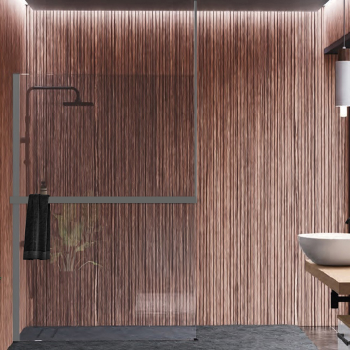 Рама для душевого ограждения Novellini Kuadra H 1600х3000, с свободным входом, левая, с креплением к потолку, с полотенцедержателем, Silver R80KUFRESOFS-B 160/300