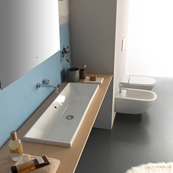 Раковина Globo Stockholm 105x34х17 см, без отв., белый FO105.BI*0