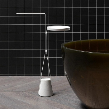 Полотенцедержатель напольный Antonio Lupi Halo 800х240х550, база из мрамора Carrara satinato, Bianco opaco А0002469832