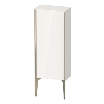 Duravit XViu Шкаф подвесной 890x400x240мм, с 1 дверью, 2 стеклянными полками (петли справа), цвет: белый глянцевый/champagne matt