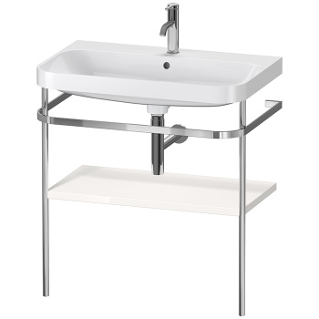 Duravit Happy D.2 Plus Консоль напольная с умывальником 775х490х850 мм, с 1 отв под смесит, 1 полка, выпуск, цвет белый глянцевый