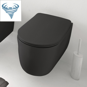 Унитаз подвесной Kerasan Nolita 531531 смыв Tornado, с креплениями WB9N, черный матовый