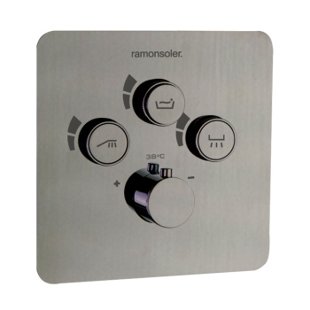 Смеситель для душа Ramonsoler RS-Smart встраиваемый термостатический на 3 выхода с внутренней частью никель 85T301SNC
