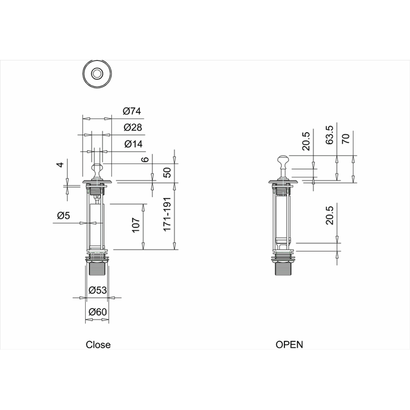 Слив-перелив для раковины Burlington W9 хром