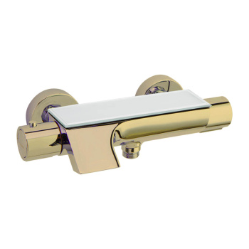 Смеситель термостатический Ramonsoler Urban Chic для ванны с каскадным изливом золото 213901SOC