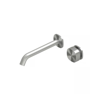 Смеситель для раковины QuadroDesign Super на 2 отв. из стены цвет Brushed Stainless Steel 2211TAS