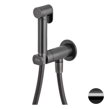 Смеситель с гигиеническим душем Remer X-style Minimal черный брашированный хром N64WCFP