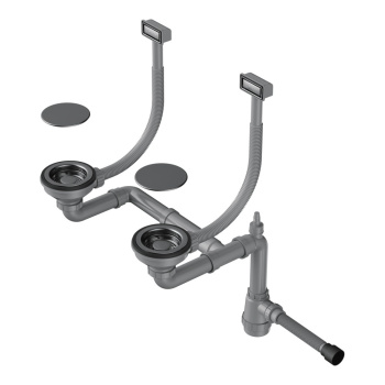 Сифон для мойки Omoikiri WK-2C-GM вороненая сталь 4956498