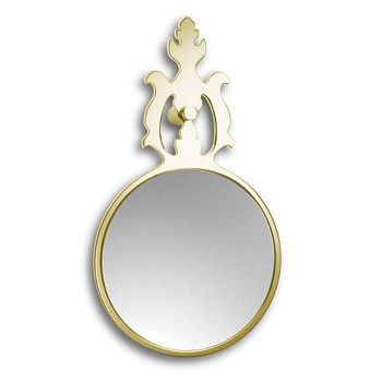 Косметическое ручное/настенное зеркало без подсветки Bertocci Grimilde 2-х кратное увеличение, золото 11990475000