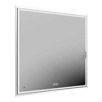 Зеркало TECNO c LED Kerama Marazzi 90 с макро линзой с подсветкой, с функцией антизапотевание, белый глянцевый TE.mi.90.1