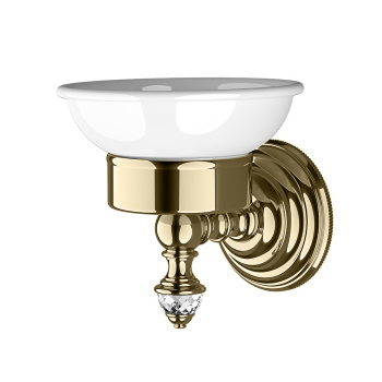 Мыльница подвесная Devon&Devon Diamond белая керамика светлое золото WHD501OTBI