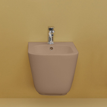 Биде подвесное Kerasan Tribeca 55, c 1 отв под смеситель, c креплением WB9N, Bruno matt 512588