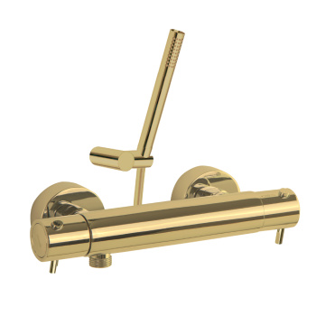 Смеситель термостатический Ramonsoler Odisea для душа с душевым комплектом золото 393401DOC