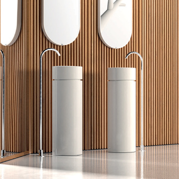 Пьедестал для раковины Kerasan Oke 5540,слив в пол с креплением WB5N, белый 557201