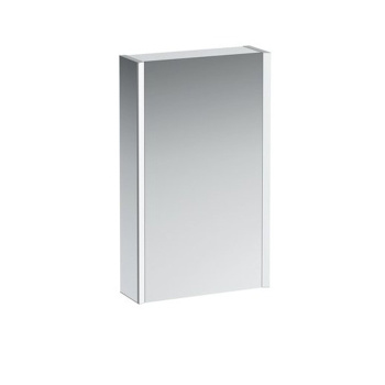 Laufen Frame 25 шкаф зеркальный 450x150x750 мм, алюминий, 1 дверца с зеркалом с 2х сторон, петли справа, сенс. выкл., 2 розетки, 2 верт-х эл-та LED-по