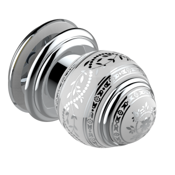 Ручка дверная одинарная THG Marquise Blanc Decor Platine A7G-A02-639V хром