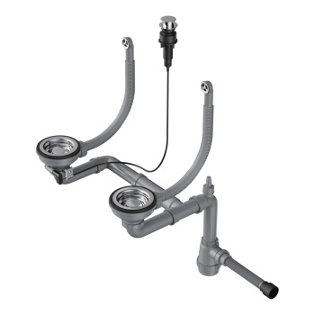 Сифон для мойки Omoikiri WK-2-R-A-IN нержавеющая сталь 4956506