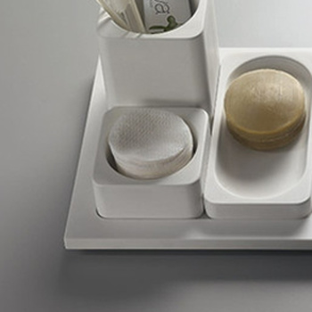 Коробок для аксессуаров Agape Surf, настольный, белый ACOM0632Z