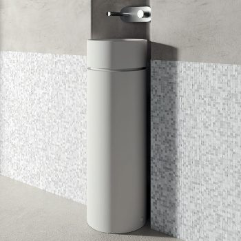 Пьедестал для раковины Kerasan Oke 5540,слив в пол с креплением WB5N, белый матовый 557230