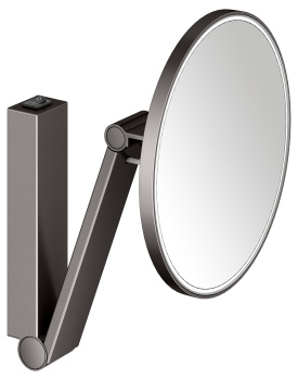 Косметическое зеркало Keuco Ilook_move 21 17612359004 увеличение х5, титан чёрный шлифованный