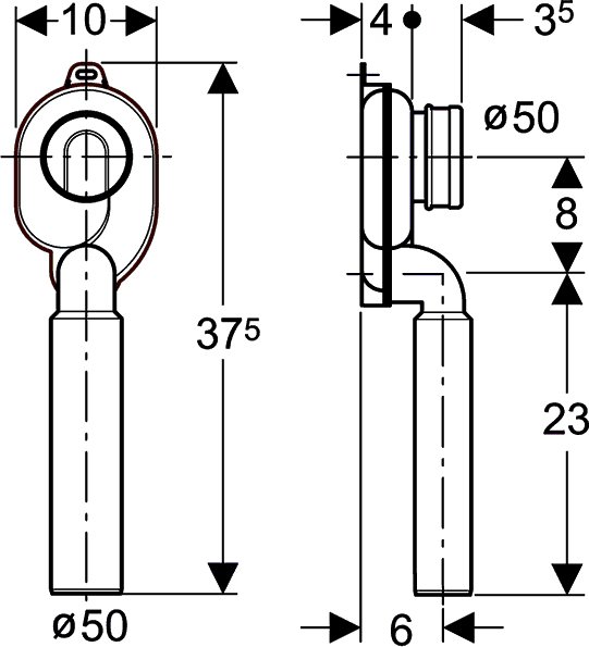 Сифон для писсуара Geberit 152.951.11.1 белый