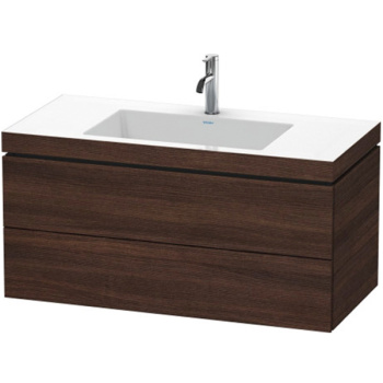 Тумба с раковиной Duravit L-Cube 100 LC6928O5353 подвесная Темный каштан