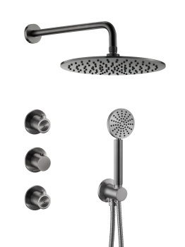Встраиваемый душевой комплект  Benesque Lumiere 21010403 черный брашированный