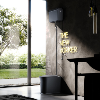 Унитаз напольный Kerasan The New Yorker 561831 приставной, без крепежа 762901, черный матовый