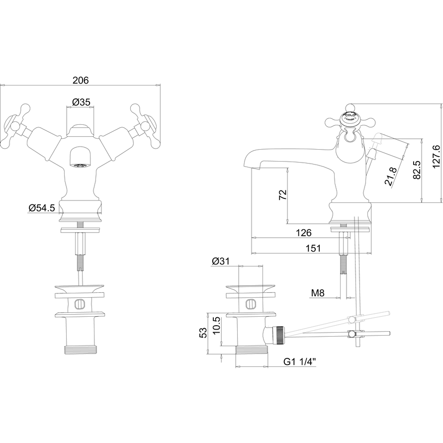 Основание для смесителя Burlington T4B BNKL никель