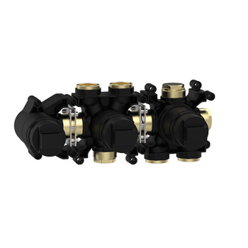 Встраиваемая часть однорычажного смесителя с переключателем Almar на 3 положения, горизонтальный модуль для душа, E186904