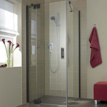 Боковая стенка Kermi Filia Xp 900х2000, черный soft, прозрачное стекло, FX TWD 09020.AK черный soft