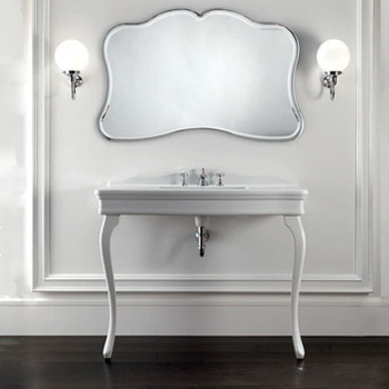 Консоль Devon&Devon Colette 109х57хh85/95 керамич. раковина. c 3отв белый с 2-мя керамическими ножками белый DECOLETTEBI3FGBI