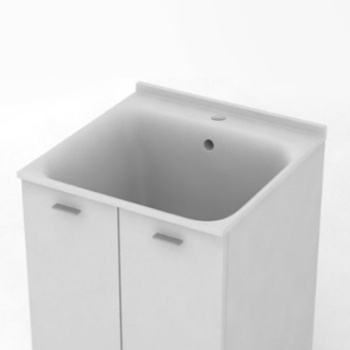 Раковина встраиваемая Kerasan Aquadom 60х60, с 1 отв выбитым под смеситель, запчасть для комплекта для постирочной 9165, без сифона 7535, белый 029401*1