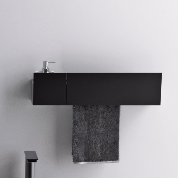 Полка или двойной держатель т/б Agape Sen, подвесной, черный ASEN0917NS