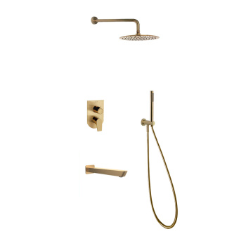 Смеситель для душа Ramonsoler Urban Chic встраиваемый с изливом, с тропическим и ручным душем золото K2115031OC