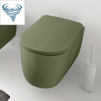 Унитаз подвесной Kerasan Nolita 531511 смыв Tornado, с креплениями WB9N, Verde