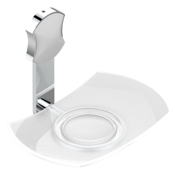 Мыльница стеклянная THG Infini Porcelaine Blanche U2D-A02-500 хром