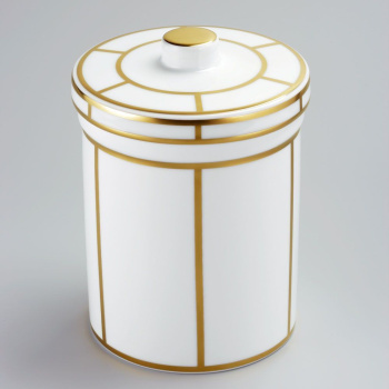 Керамическая банка с крышкой THG Ithaque Decor Or A7A-A02-4611 белый