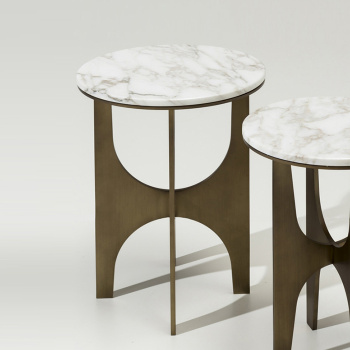 Столик низкий Oasis Sullivan 400 h510 структура бронза, столешница мрамор Calacatta Oro 5HMTSL40BRLCO