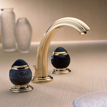 Смеситель для раковины THG Panthere Cristal Noir A2K-F30-151 soft gold