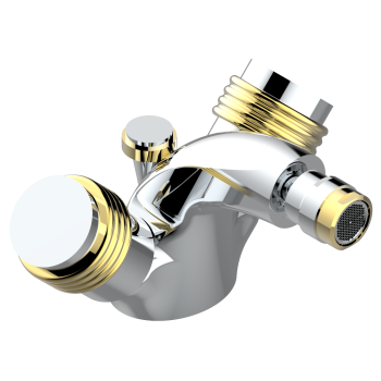 Смеситель для биде THG Diplomate Grooved Rings U4B-G02-3202 хром/золото