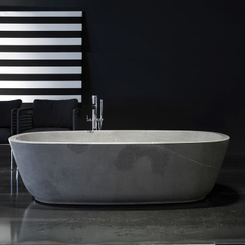 Ванна из искусственного камня Antonio Lupi Baia 185x90 BAIA Pietra Stone Grey/cr