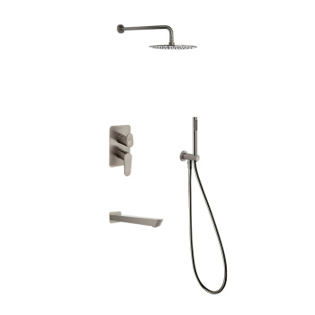 Смеситель для душа Ramonsoler Alexia встраиваемый с изливом, тропическим и ручным душем никель K3615031NC