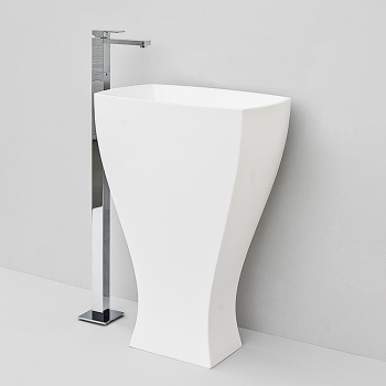 Раковина напольная с сифоном Artceram JAZZ Livingtec 60х48х85, белый глянцевый JZL006 01 00/ JZ13bi*1