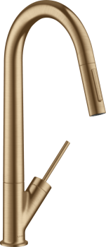 Axor Starck Смеситель для кухни, на 1 отв., с вытяжным изливом, цвет: шлифованная бронза 10821140