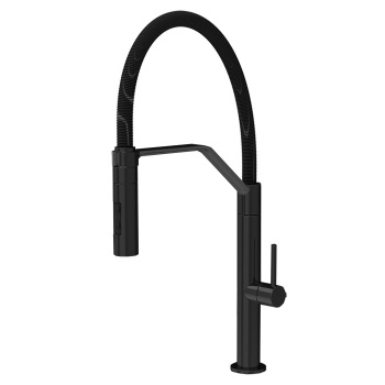 Смеситель для кухни Fima Carlo Frattini Kitchen на 1 отверстие, Flexi, чёрный матовый F7047/2NS